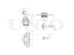 Опора шаровая передняя нижняя UNIO SSP-20099