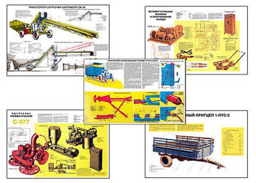 Плакаты ПРОФТЕХ &quot;Машины для транспортировки и погрузки&quot; (7 пл, винил, 70х100)