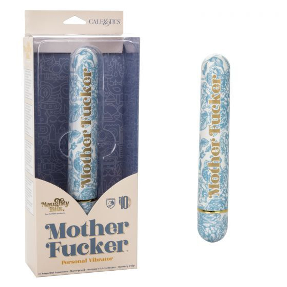 Голубой классический вибратор Naughty Bits Mother Fucker Personal Vibrator - 18 см. (Цвет: голубой)