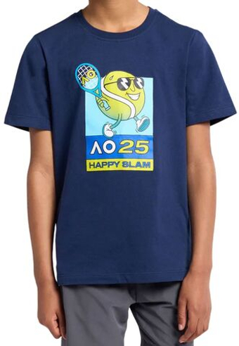 Футболка для мальчика теннисная Australian Open Line It Up - небесный