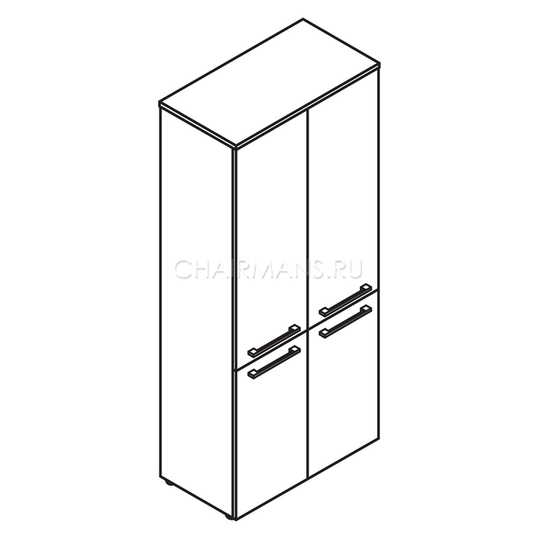 Шкаф с замками в средних и малых дверях и обвязкой Skyland DIONI DHC 85.3(Z) венге магия