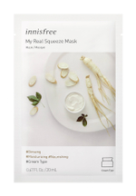 Маска для лица Innisfree My Real Squeeze Mask EX Ginseng тканевая кремовая с экстрактом женьшеня 20 мл