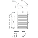 Полотенцесушитель Terma ALEX 760/500 RAL 9005 черный матовый