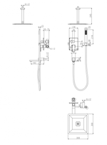 Душевая система скрытого монтажа Grocenberg GB5089MG-2 Матовое золото