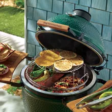 Керамический гриль Big Green Egg L Large (большой), 46 см, ножки с рукояткой, столики