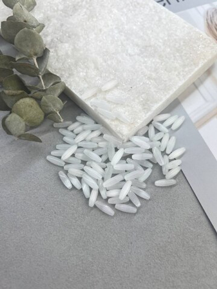 Стеклянные бусины «Кошачий глаз» 12*4 мм, 100 штук, белый