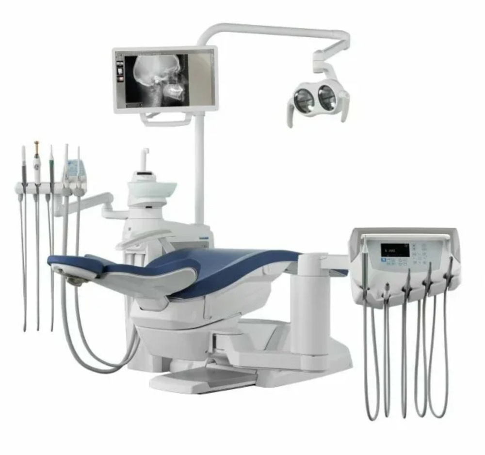 Стоматологическая установка Stern Weber S220 (эл.мотор с ф/о, шланг турбины с ф/о, цветной дисплей)