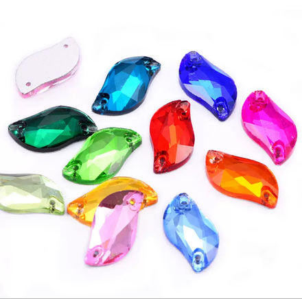 Стразы пришивные, S-shape, 3A-mixed colors, 10*20mm, (28 ea/pkg), 3A, (F2)