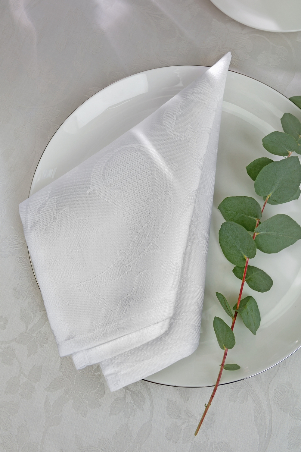 Скатерть 150x180 и 6 салфеток EmilioGatti Florida Bianco