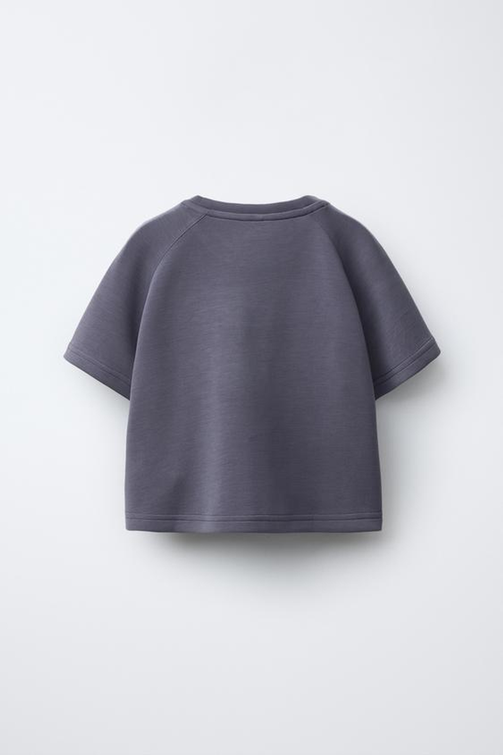 ZARA ФУТБОЛКА ИЗ МОДАЛА С НАДПИСЬЮ, СЕРЫЙ