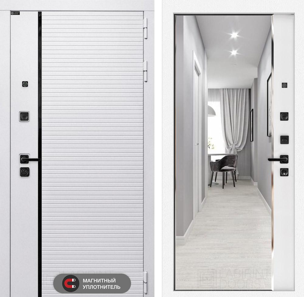 Роял зеркало Панорама белый софт