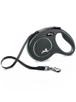 Поводок-рулетка Flexi New Classic M. Лента 5 м. для собак до 25 кг. Черный