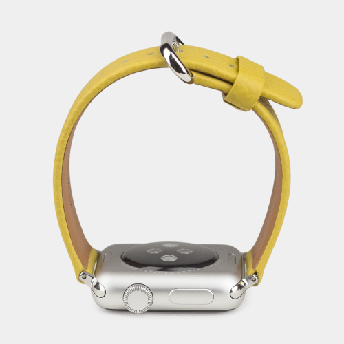 Ремешок для Apple Watch 44/45/46 mm из кожи теленка, желтого цвета