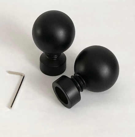 Наконечники Шар Ост для кованых карнизов d16 мм, цвет черный матовый
