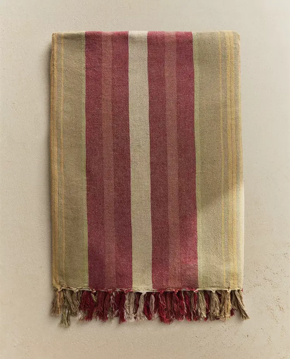 ZARA HOME ПЛЕД ИЗО ЛЬНА С ПОЛОСКАМИ, РАЗНОЦВЕТНЫЙ