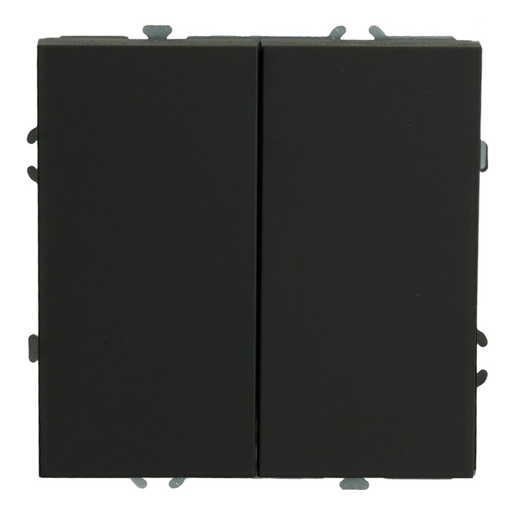 Выключатель 2-клавишный (механизм), СЗК, STEKKER, 250В, 10А, серия Эмили, RSW10-5104-05ZK, черный уголь, soft touch 50247