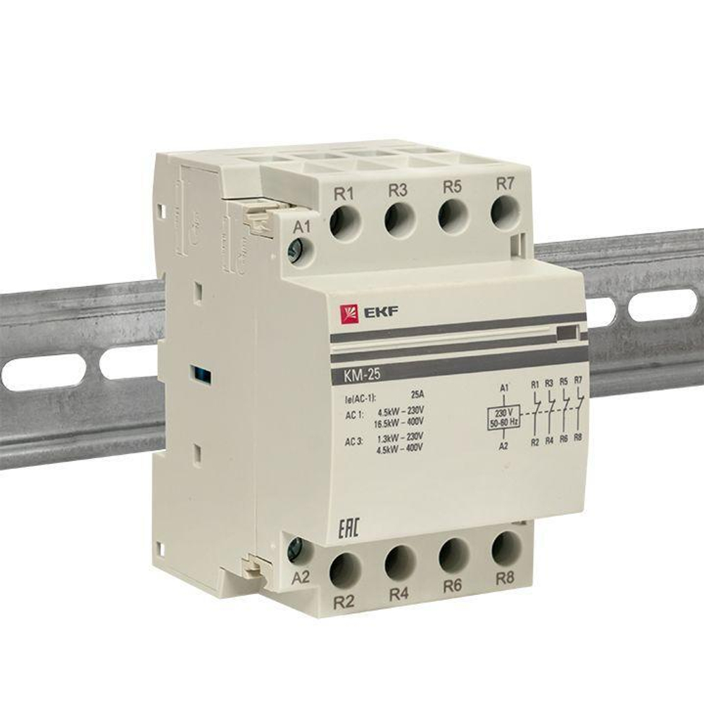 Контактор модульный КМ 25А 4NC (3 мод.) PROxima EKF km-3-25-04