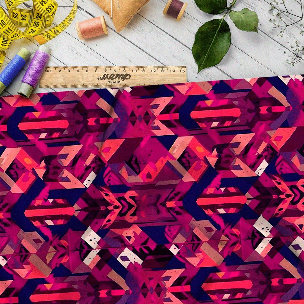 Ткань премиум шифон фантазийная мозаика