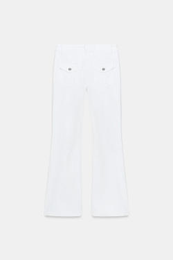 ZARA ДЖИНСЫ TRF BOOTCUT С НИЗКОЙ ПОСАДКОЙ, БЕЛЫЙ