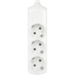 Колодка ЭРА K-3e 3 розетки с зазeмлением белая
