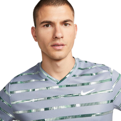 Футболка мужская теннисная Nike Court Dri-Fit Striped Victory Top M - ashen slate/white