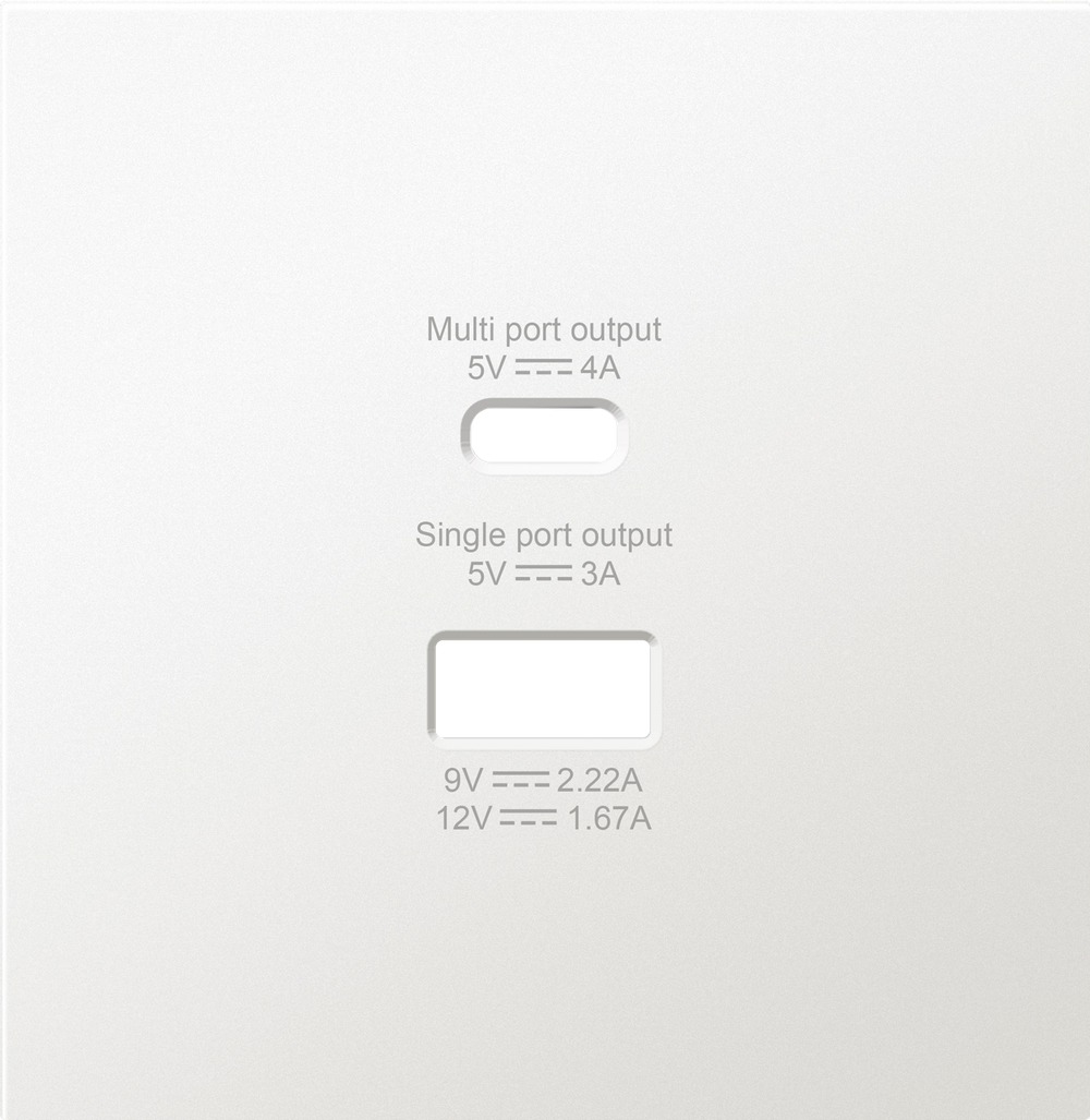 Накладка для розеток USB A+C, матовый белый, серия R98