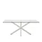Стеклянный стол Arya с белыми стальными ножками 200x100