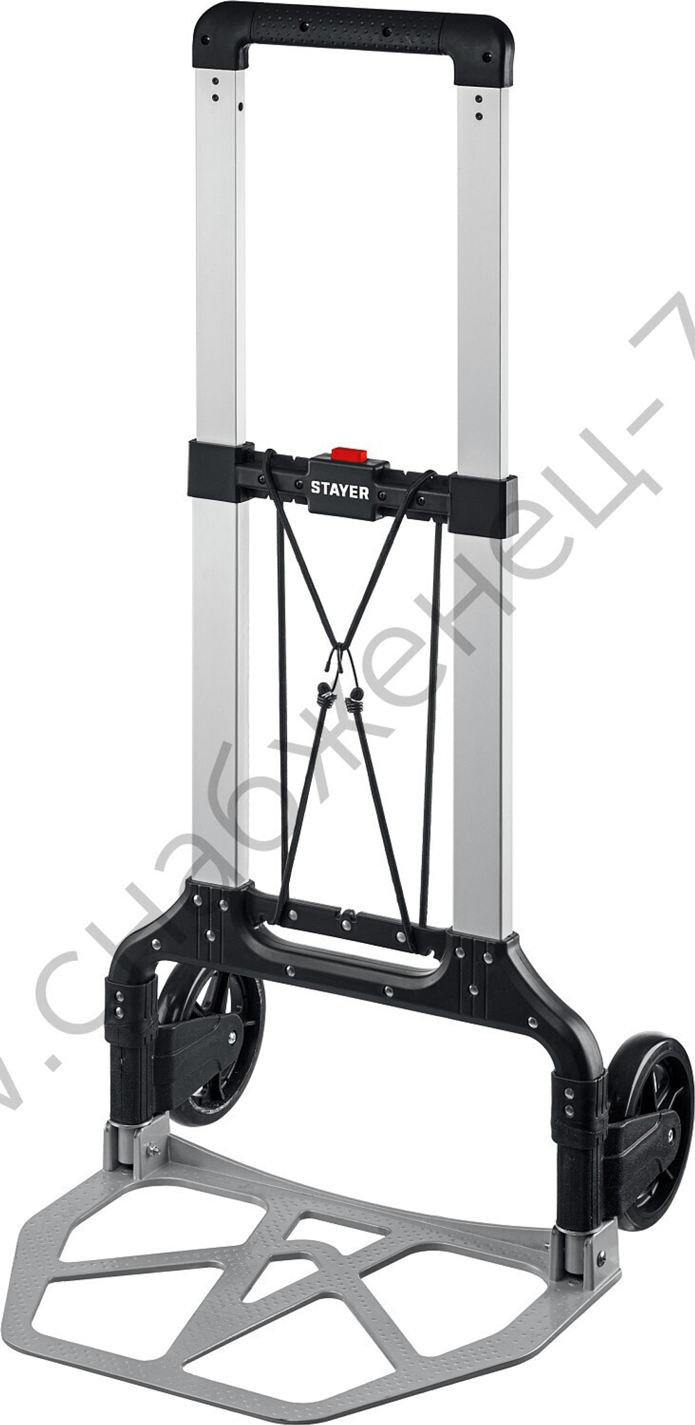 STAYER PROTruck до 120кг, из алюминиевого сплава, платформа 48,5х35см, колёса d16см, вес 5кг, складная хозяйственная тележка (38755-120)