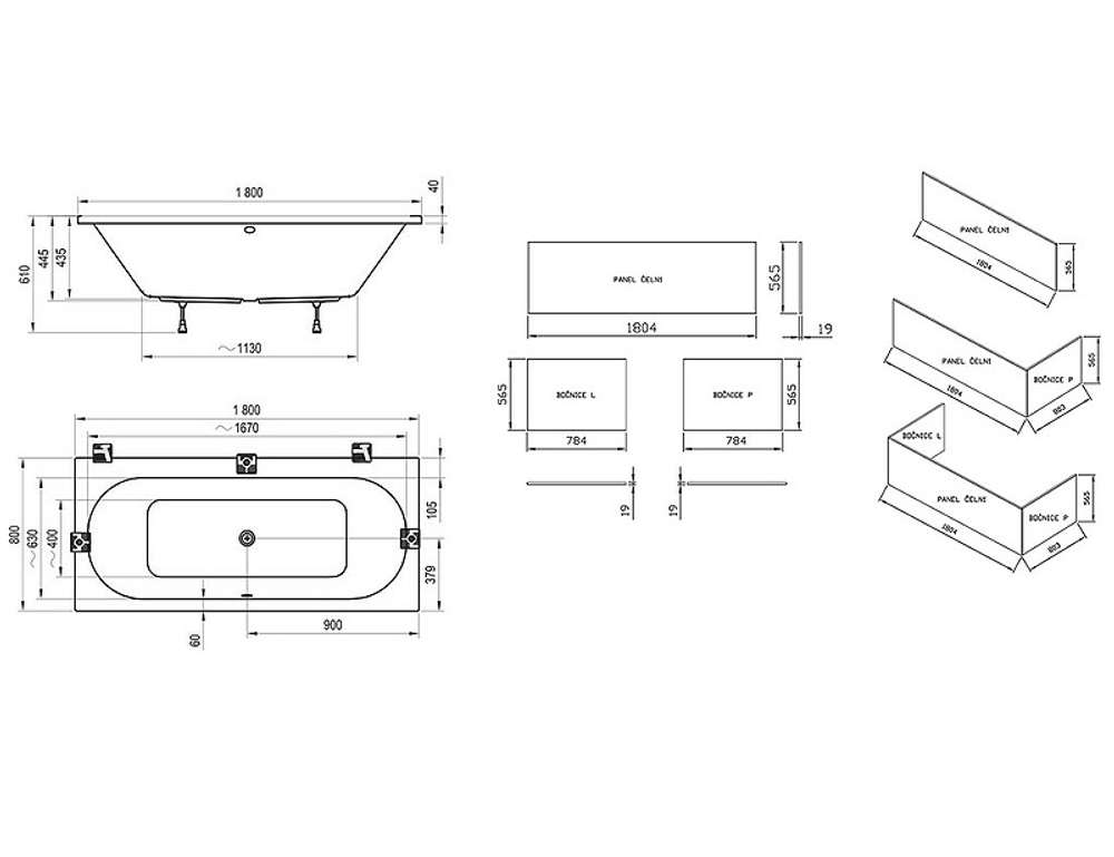 Акриловая ванна Ravak City Slim 180x80 C921300000 без гидромассажа