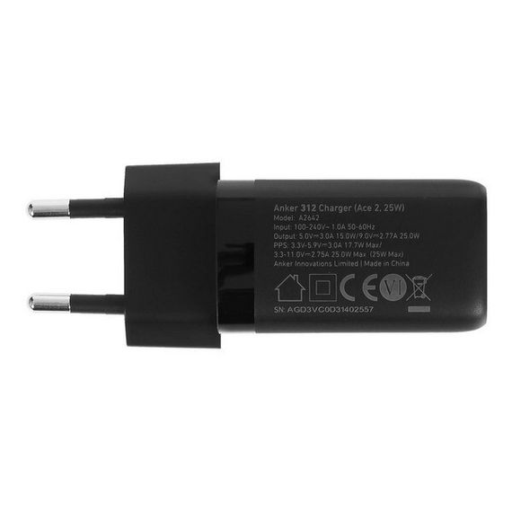 Сетевое зарядное устройство Anker 312 USB-C 25W (A2642G11) Black