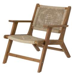 Плетеное кресло Geralda из массива акации, темное