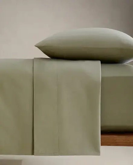 ZARA HOME (200 НИТЕЙ) ПОДОДЕЯЛЬНИК ИЗ ХЛОПКА ПЕРКАЛЬ, ЗЕЛЕНЫЙ
