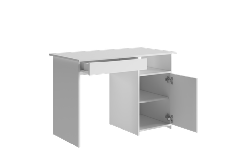 ЛИК-5 Стол письменный СП-2 Корпус - Белый (Гладкий)  Фасад ЛДСП - Белый (Гладкий)