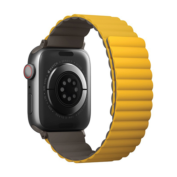 Ремешок Uniq Revix reversible Magnetic для Apple Watch 42-44-45 мм (45MM-REVMUSKAK), Mustard/Khaki