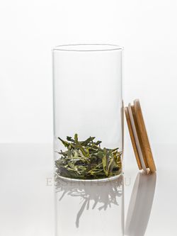 Банка стеклянная "Орхидея" с бамбуковой крышкой 700 мл