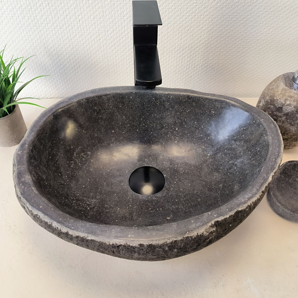 Раковина из речного камня RS-66029 43х33х15 из натурального камня