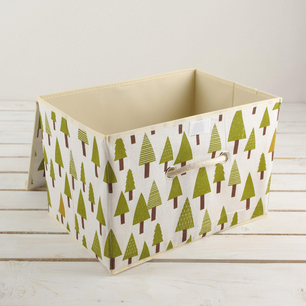 Короб для хранения с крышкой 37х26х24 см "Ёлки"