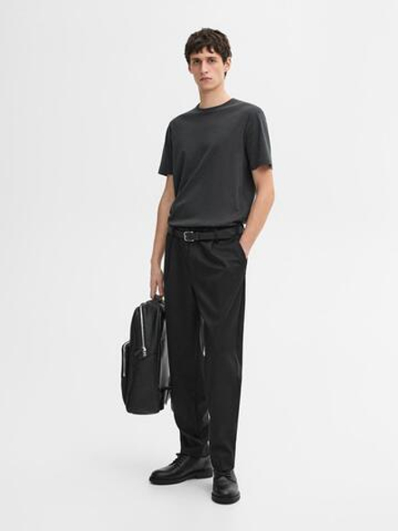 Massimo Dutti Футболка с круглым вырезом, свинцовый