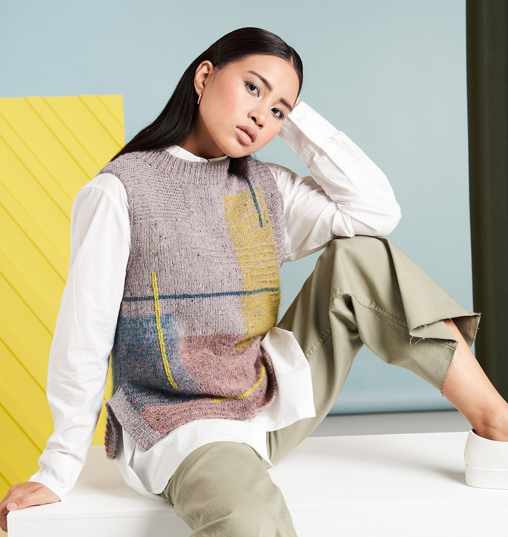 Жилет спицами "Asymmetry"