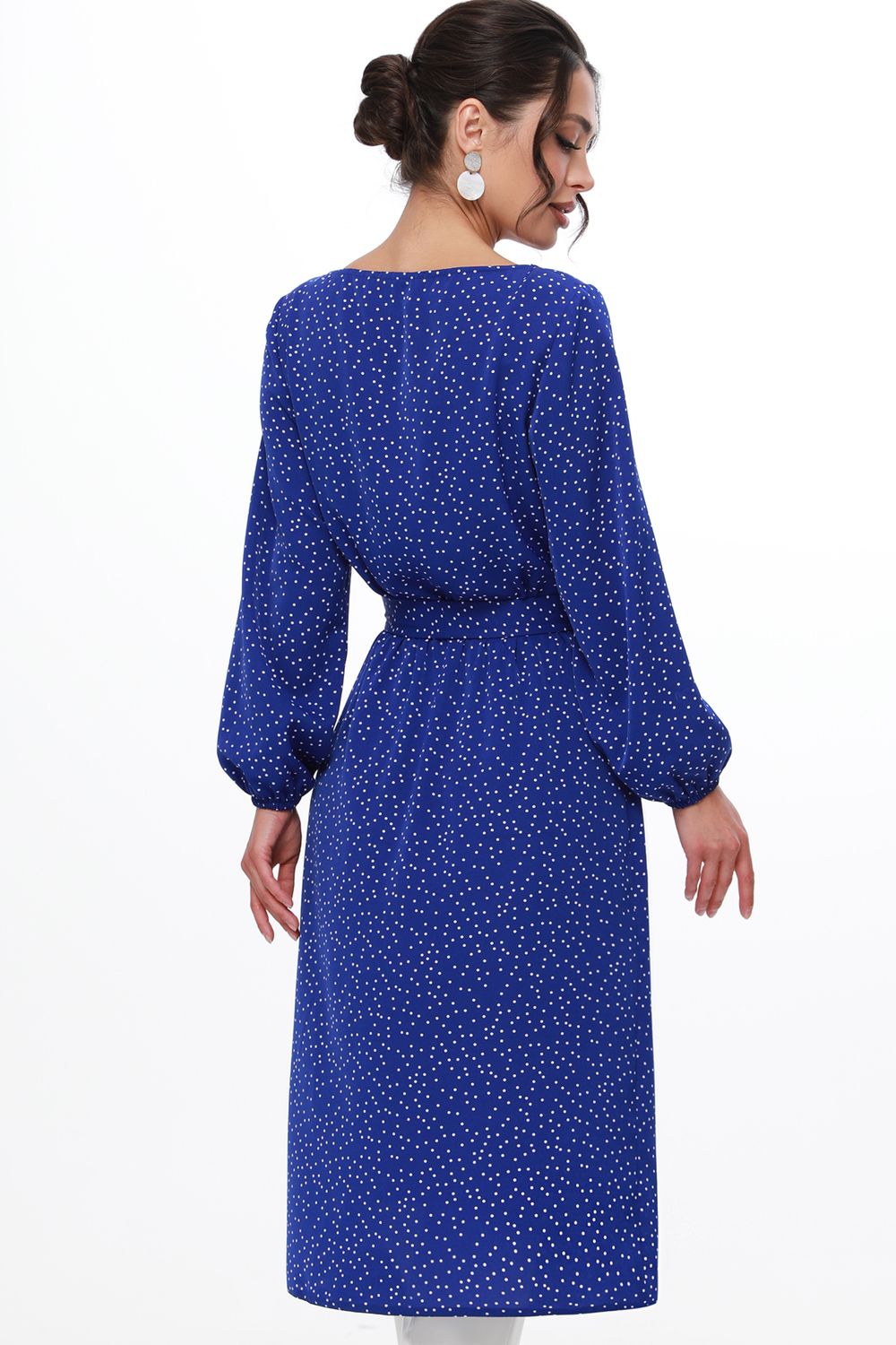 Платье ярко-синее в мелкий горошек DStrend (Акция)