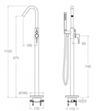 Напольный смеситель для ванны с душевым комплектом ADAGIO 918503DOC золото