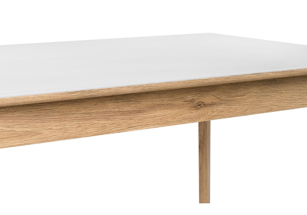 Стеклянный стол Арья 120х80х74 дуб монтана / белый
