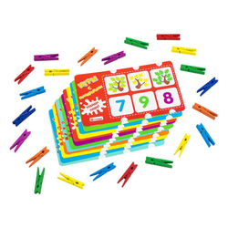 Игры с прищепками "Учим цифры", развивающая игрушка для детей, обучающая игра из дерева