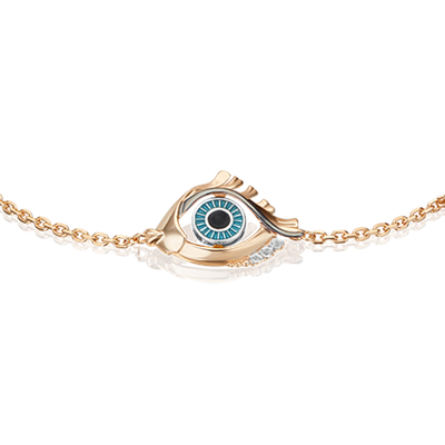 Браслет «Взгляд на время» из комбинированного золота с топазом, натуральными топазами white и эмалью