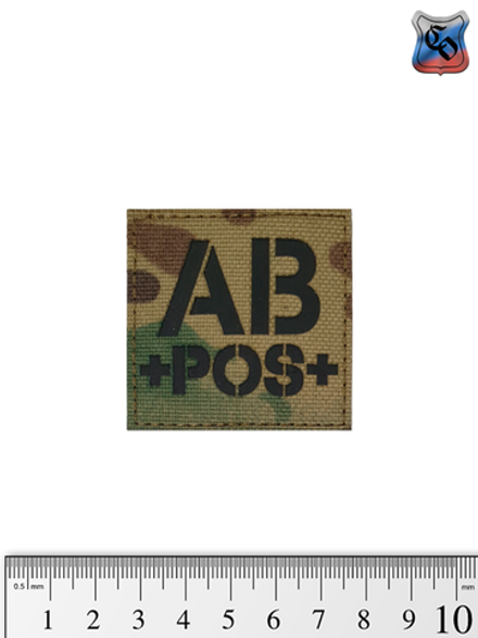 Шеврон SSO Группа крови AB+ светоотражающий кордура 5 см. Мультикам