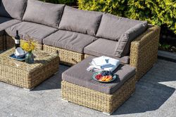 "Лунго" модуль диванный угловой с подушками, цвет соломенный (гиацинт)