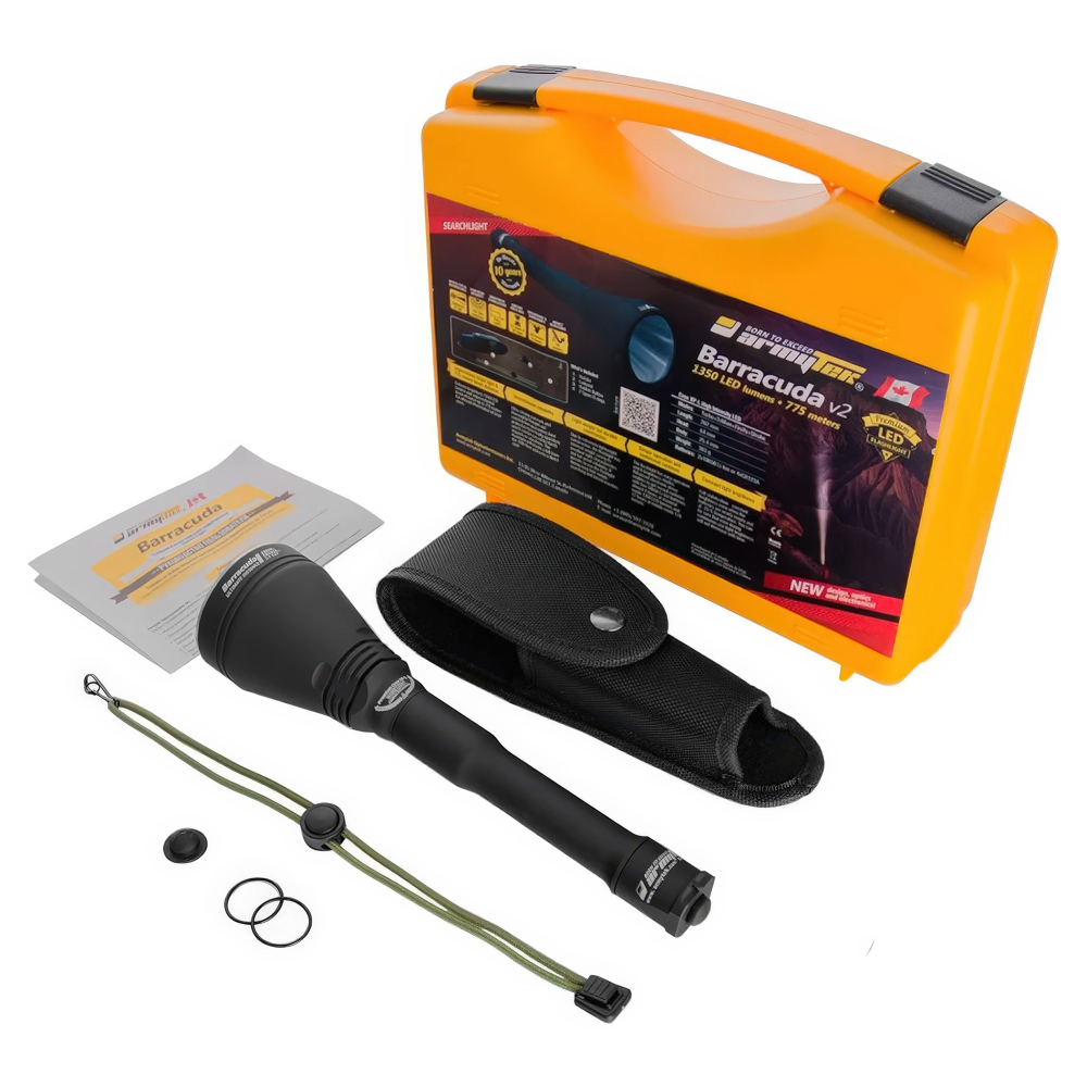 Поисковый фонарь Armytek Barracuda (warm) — изготовлен из авиационного алюминия