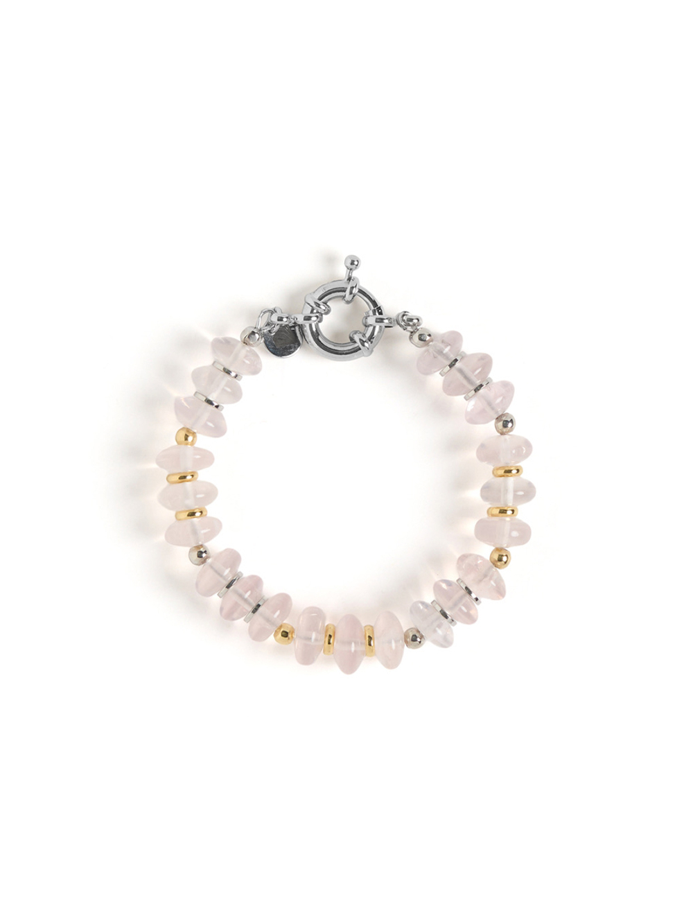 Браслет "Plane charm" с розовым кварцем