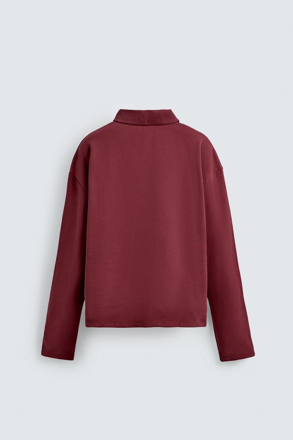 ZARA ПОЛО BOXY FIT, ГРАНАТОВЫЙ