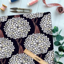 Ткань кулирная гладь сказочные деревья с белой листвой